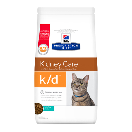 Hill's Prescription Diet k/d Kidney Care Сухой лечебный корм для кошек при почечной недостаточности (с тунцом) – интернет-магазин Ле’Муррр