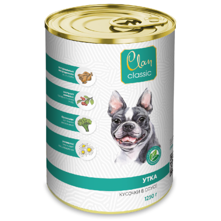 Clan Classic Консервированный корм для собак с уткой кусочки в соусе – интернет-магазин Ле’Муррр