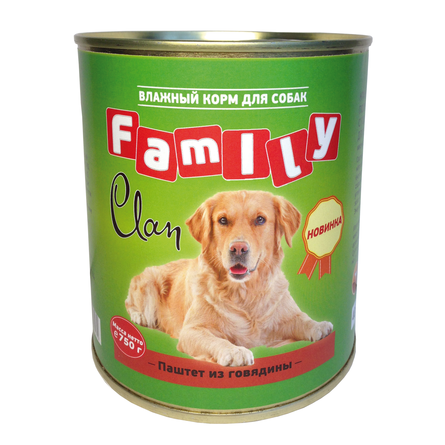 Clan Family Паштет для взрослых собак всех пород (с говядиной) – интернет-магазин Ле’Муррр